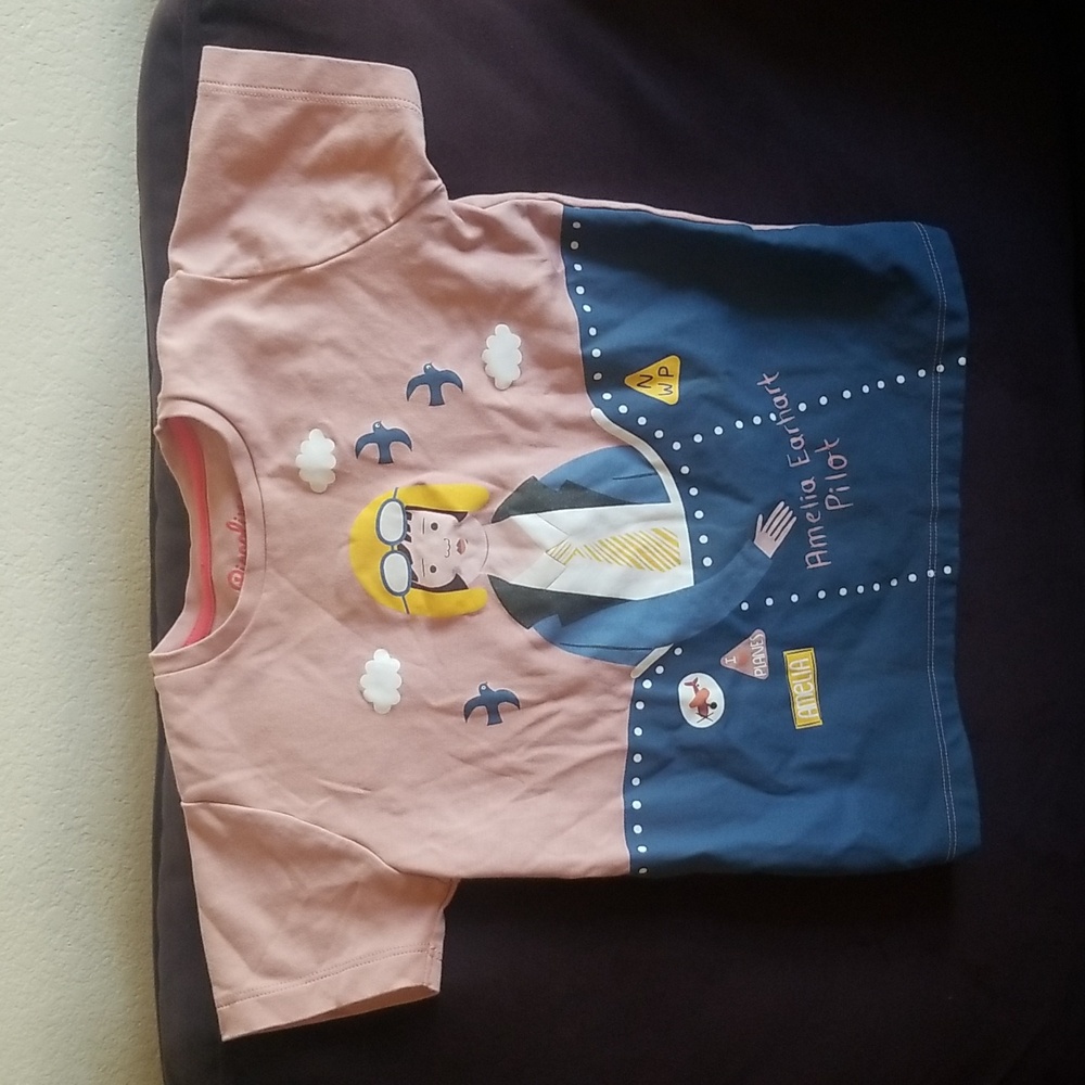 Piccolina Amelia Earhardt Girls Tee Shirt Size 6